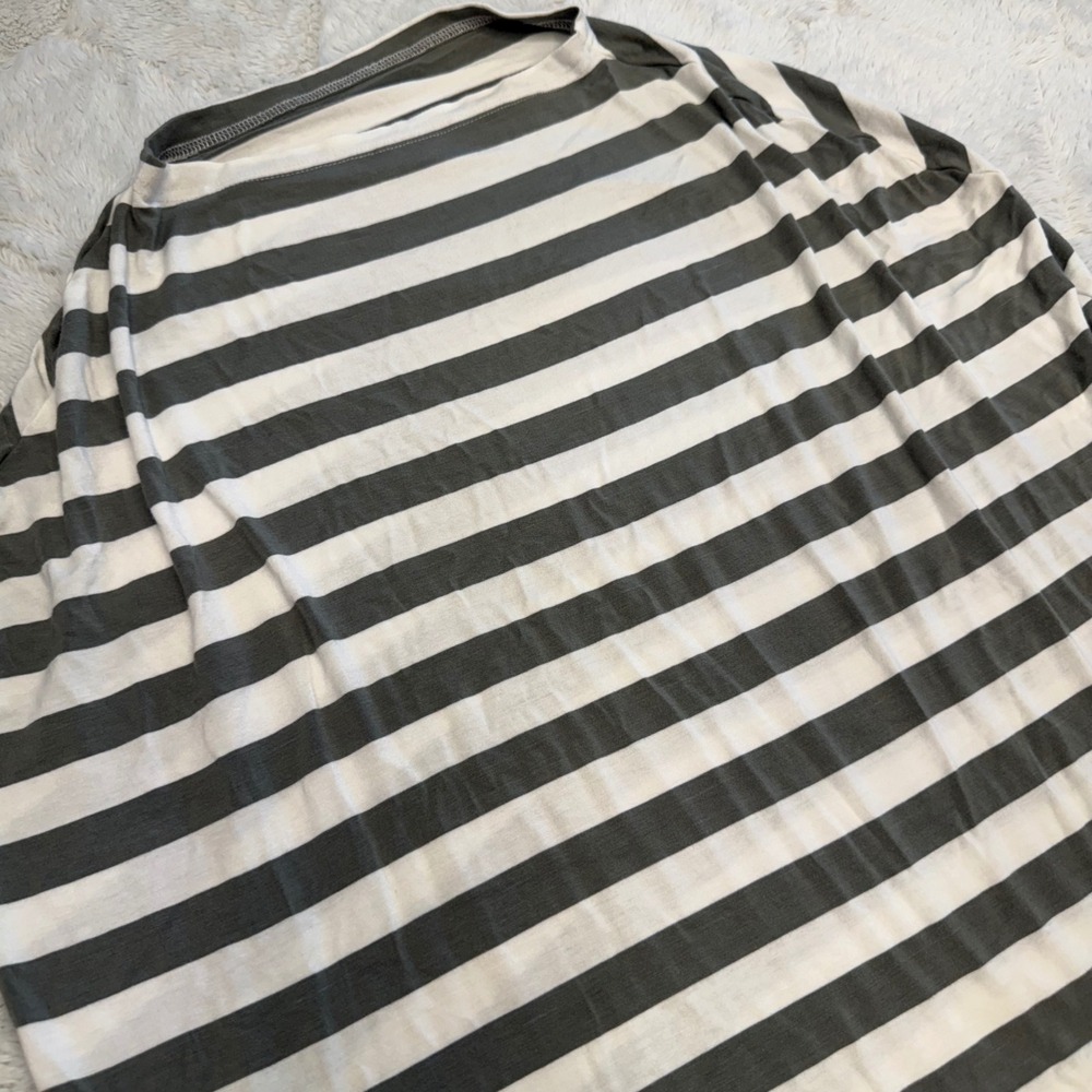 Copper Pearl Multi Use Cover Gray White Stripe Nursing Car Seat Stroller Cover